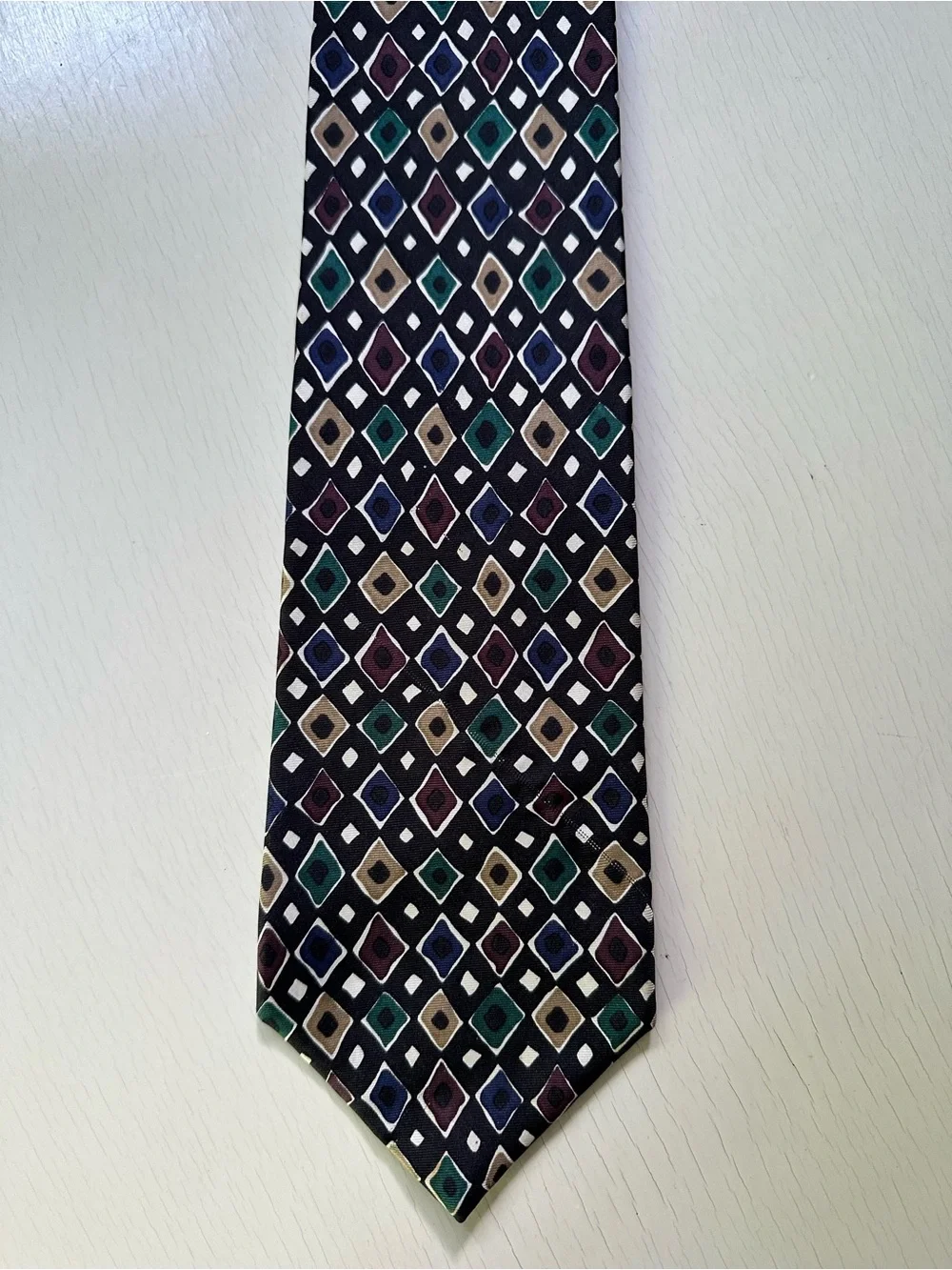 VTG Pierre Cardin Silk Men's Abstract Patterned Tie Multicolor